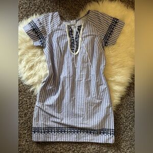 Striped Blue and Black Dress